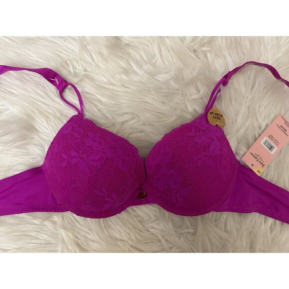 Juicy‎ Couture Intimates Size 34B Sexy Push Up Underwire Bra Venus Pink Lace New - Picture 7 of 11